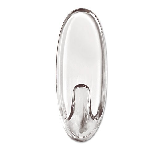 Command Medium Clear Hooks, Plastic, Supports 2 lb, 2/Pack, 3 Packs gallery