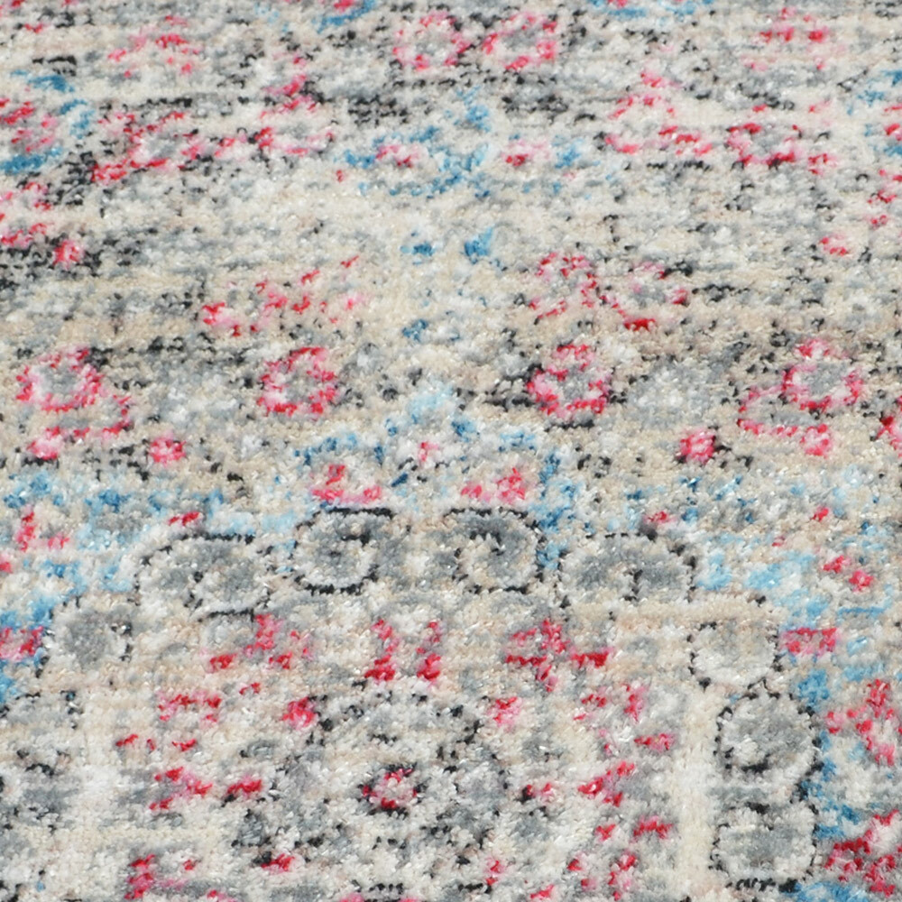 Machine Woven Cross Weave Polyester 2'6x9'10 Runner Area Rug Oriental Beige Blue gallery