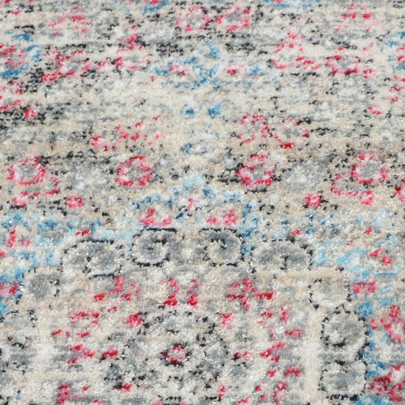 Machine Woven Cross Weave Polyester 2'6x9'10 Runner Area Rug Oriental Beige Blue gallery