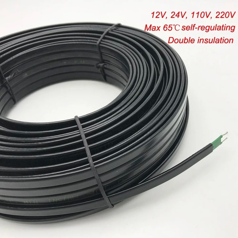 Heating Cable Self Regulating 12V 24V 1-100m Water Pipe Anti Frost Heater Wire gallery