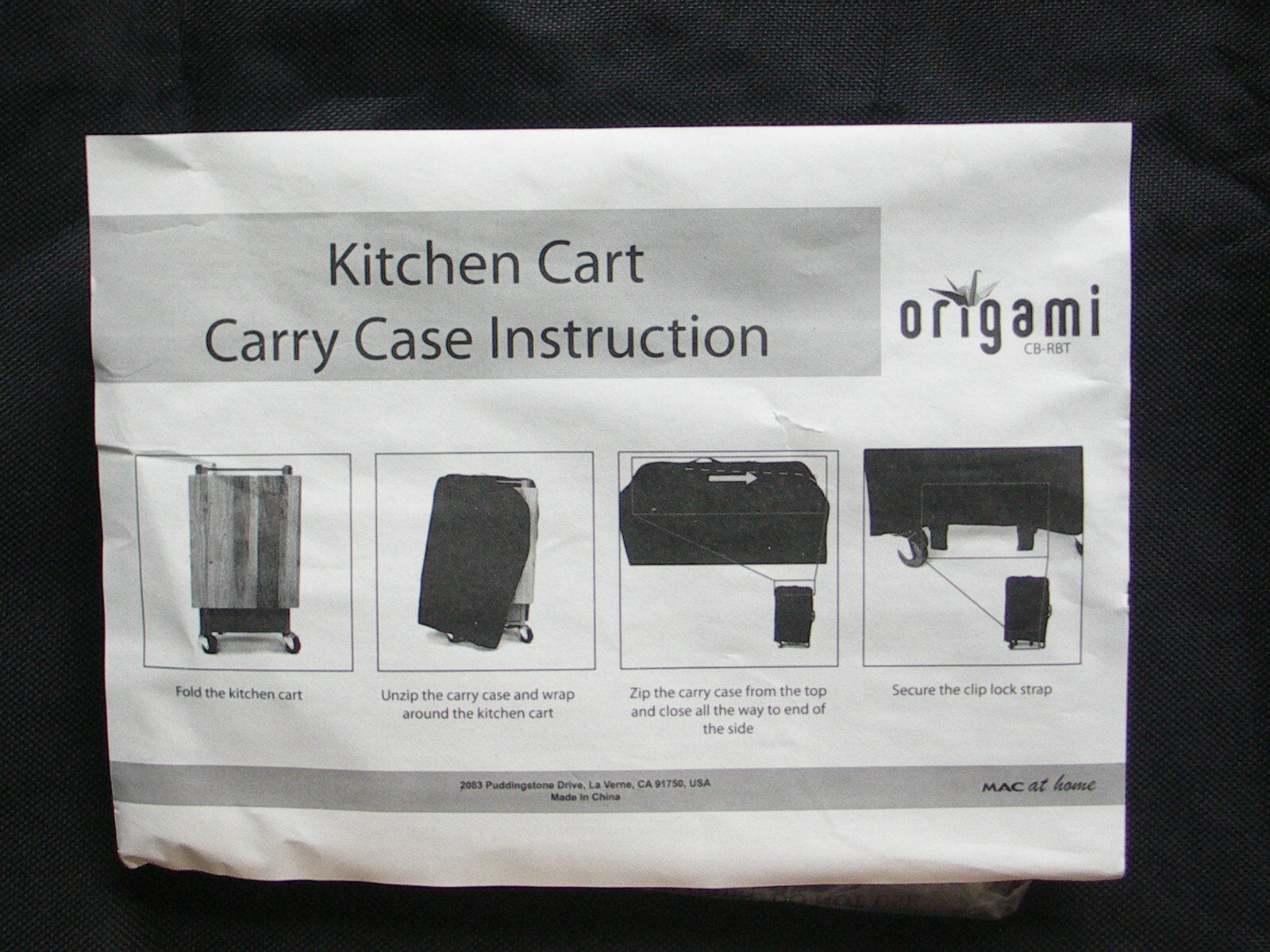 ORIGAMI FOLDING KITCHEN CART ON WHEELS CARRYING CASE BLACK - NEW gallery