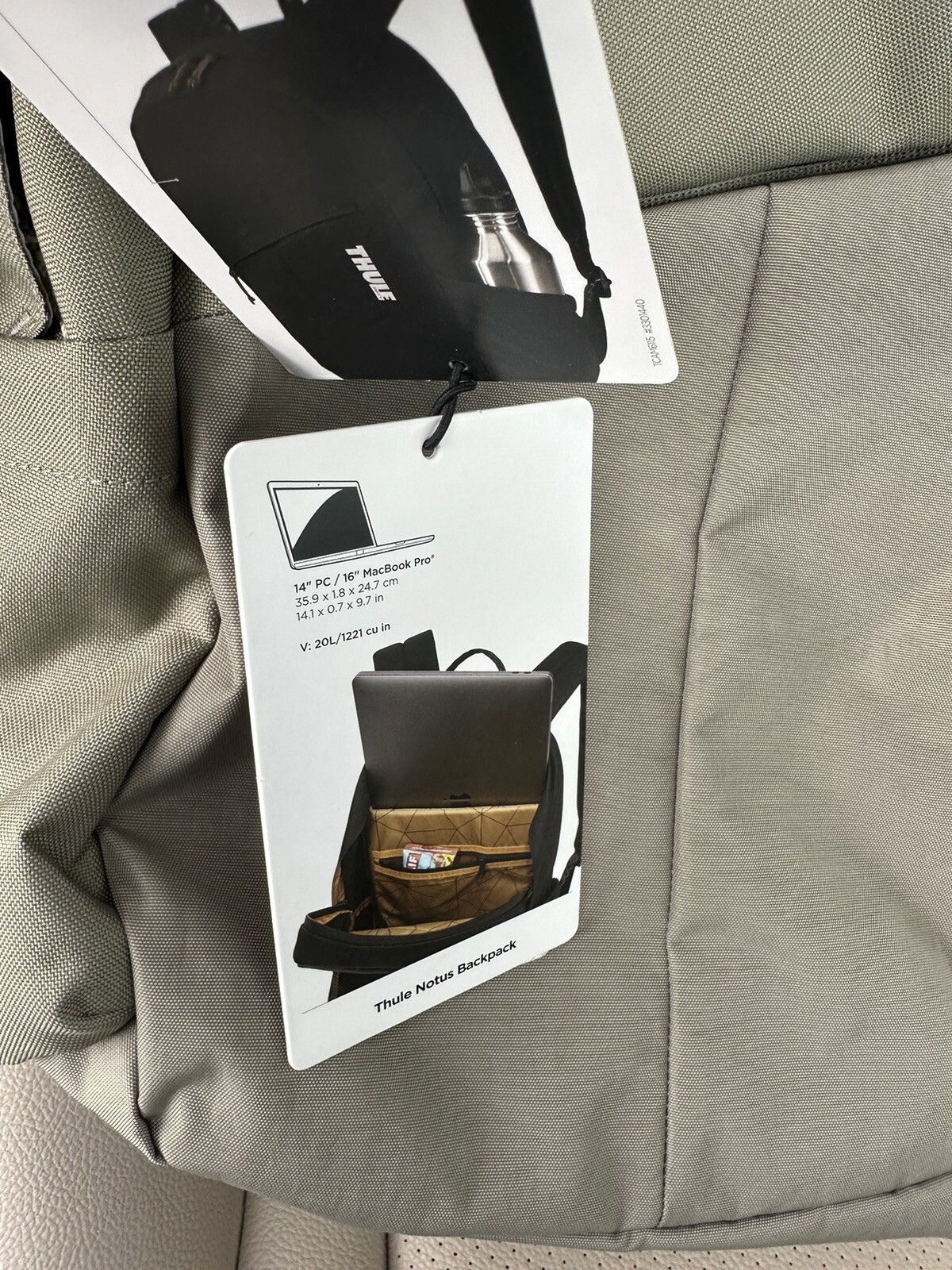 NEW THULE Notus Backpack Book bag Green Color 3