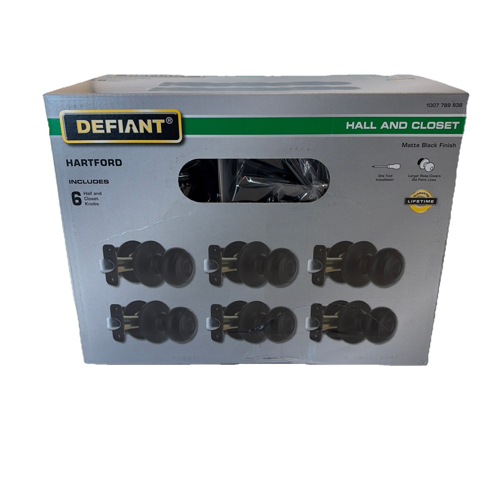 6 Defiant Hartford Matte Black Hall and Closet Door Knob Contractor 6 Pack gallery