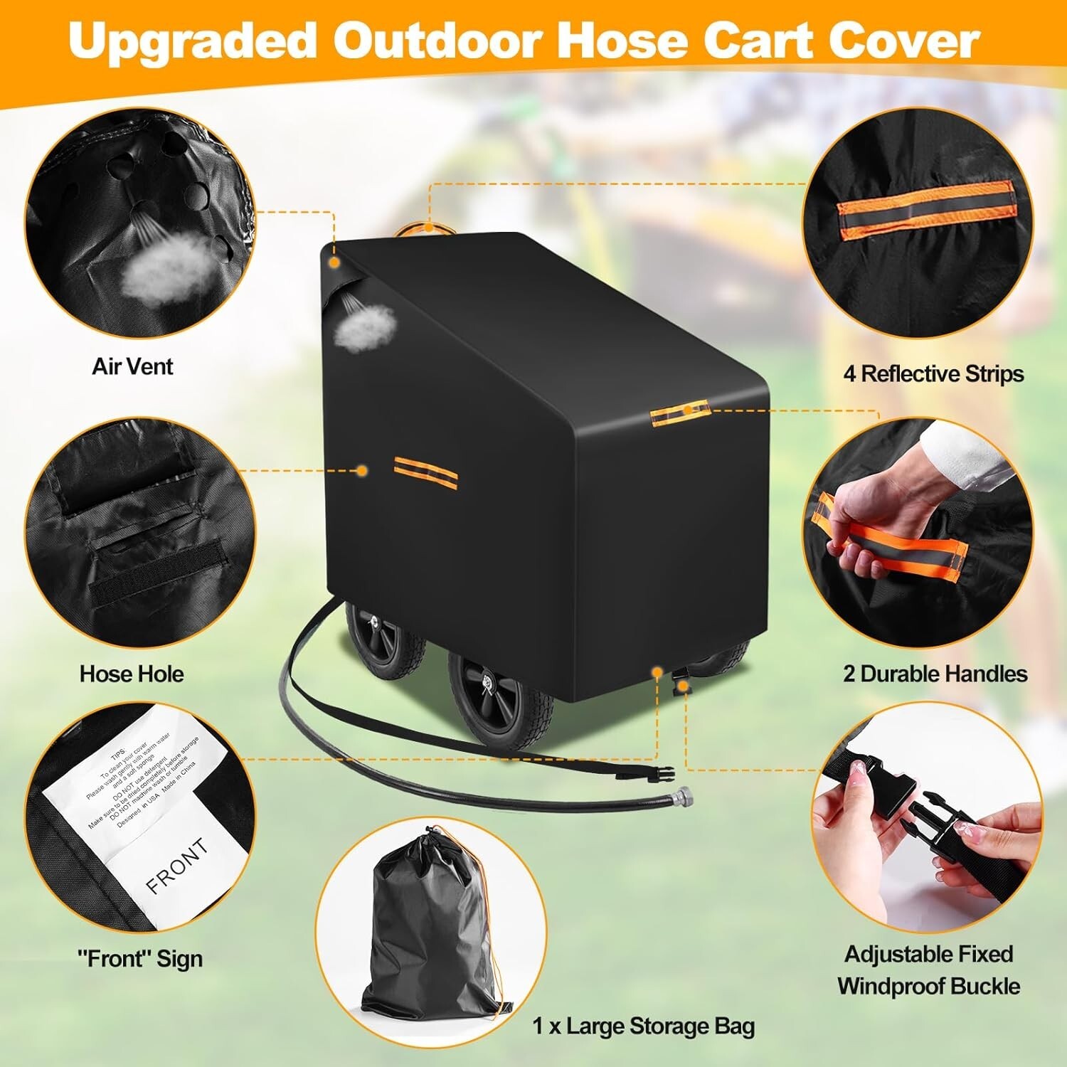 Hose Reel Cart Covers for Outside,Heavy Duty 420D Hosepipes Cover gallery