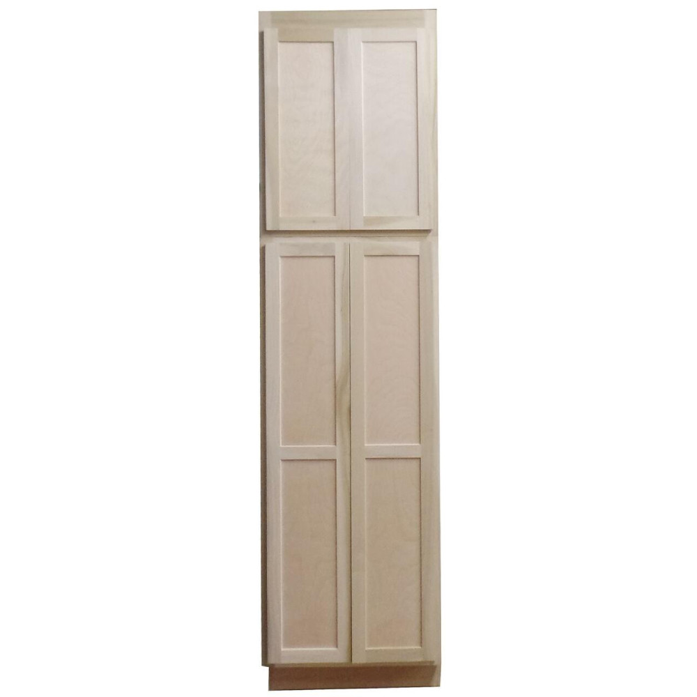 Kitchen Utility Pantry Cabinet | Unfinished Poplar | Shaker Style | 96x30x24 in gallery