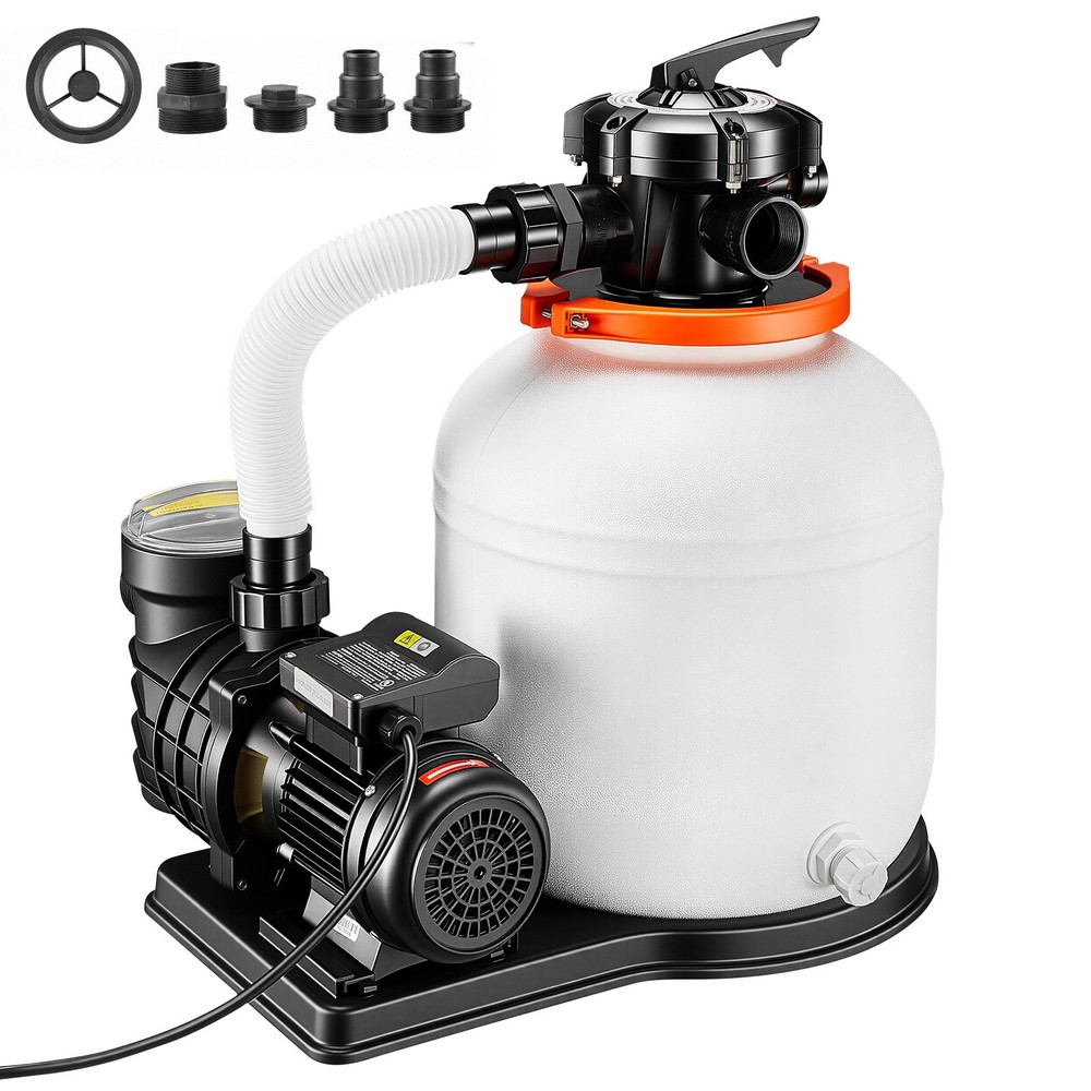 Uimoso 14" Sand Filter Pump with Timer, 0.75HP, 3500 GPH for Above Ground Pools