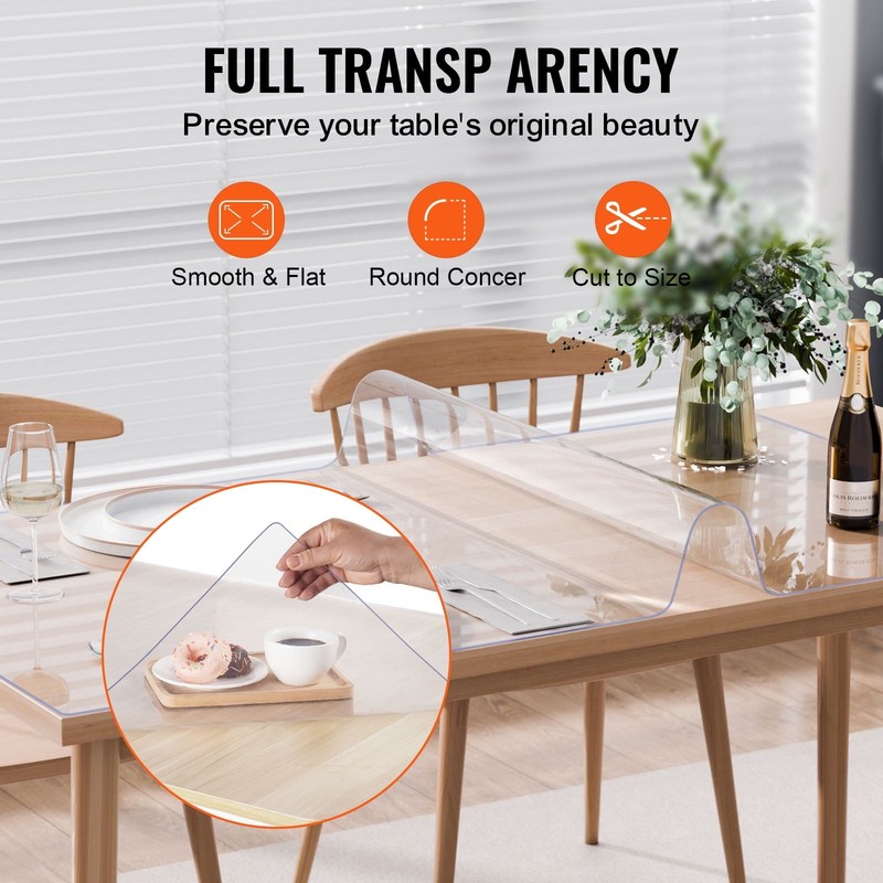 Clear Plastic Tablecloth Dimensions 42 x 72 Inch W/ 2.0 mm Thickness Rectangular gallery