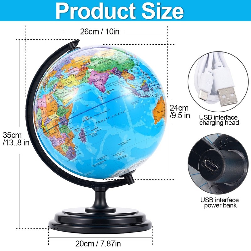 3D AR Interactive AR World Globe LED Night Light Geography Learning Desk Decor gallery