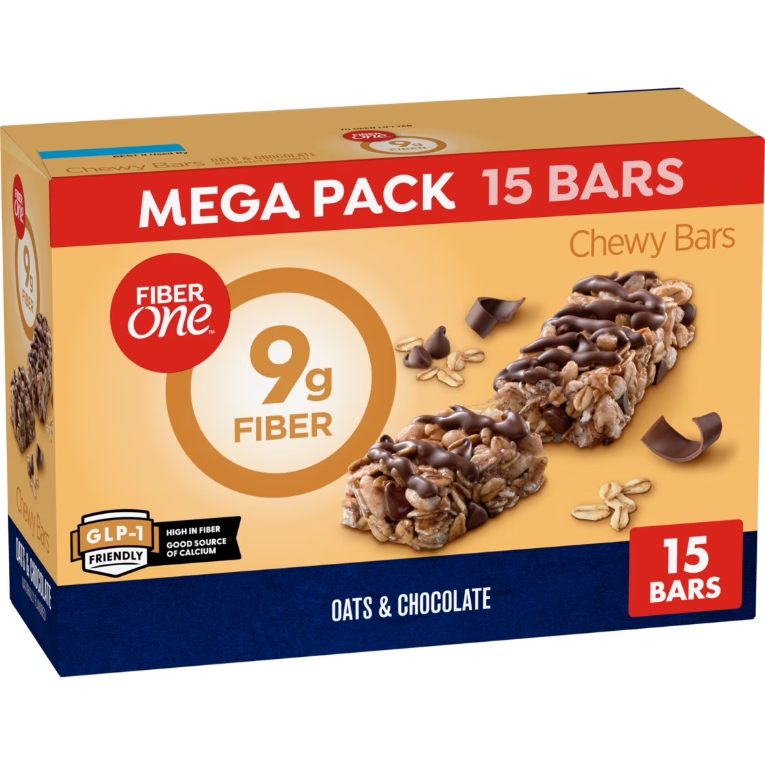 Fiber One Chewy Bars, Oats and Chocolate, Mega Pack, 15 Count, 21.2 oz gallery