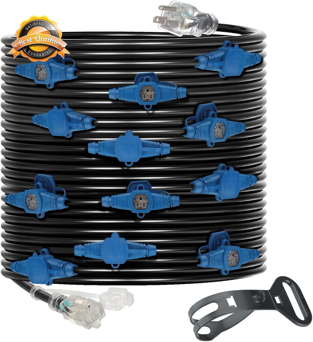65 Feet Multi Outlet Extension Cord 12 Gauge,13 Nema 5-15R Evenly Spaced Outlets gallery