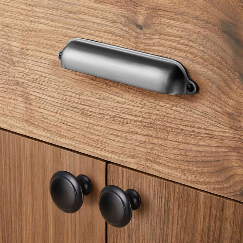 10/20 x Cabinet Knobs Matte Black Stainless Steel Kitchen Bathroom Cabinet Pulls gallery
