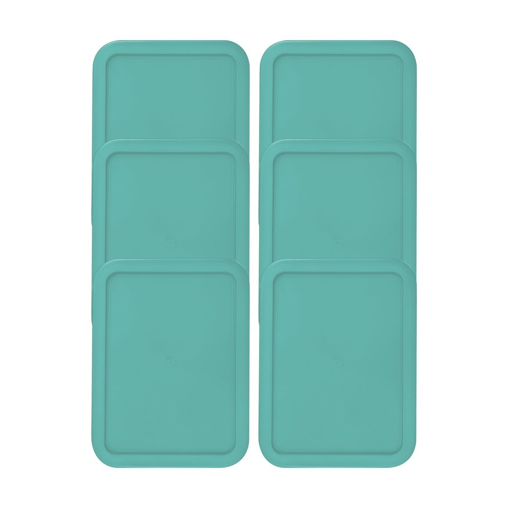 Replacement Lids for Pyrex 7210-PC 3-Cup Rectangle Turquoise 5.75x7.75" 6-Pack