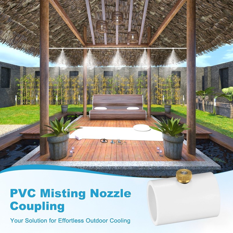 10-Pack Misting Nozzle Coupling, 0.2mm Orifice 1/2 Inch Splitter with Nozzle gallery