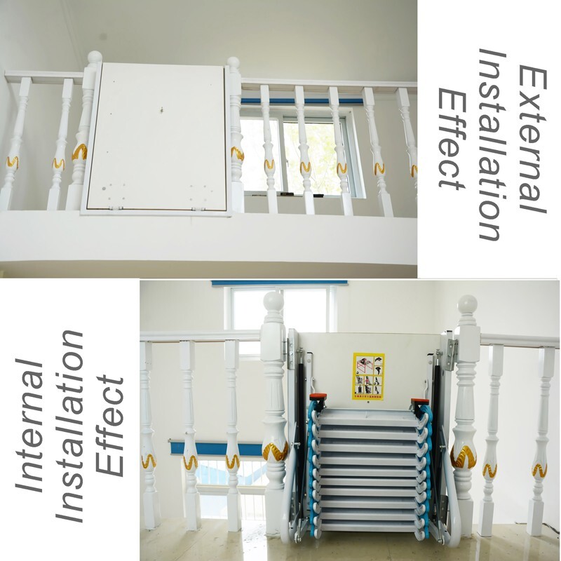 Attic Ladder Attic Pull Down Side-Mounted Loft Wall Ladder Access Stairs Al-Mg F gallery