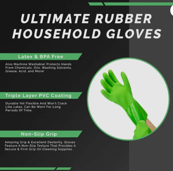 TRUE BLUES Small Lime Green Cleaning Gloves, 1 EA gallery