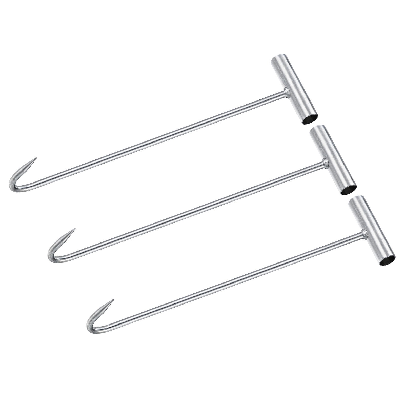 3Pcs 16" 400mm T-Handle Meat Boning Hook Galvanized T Hooks for Restaurant DIY gallery