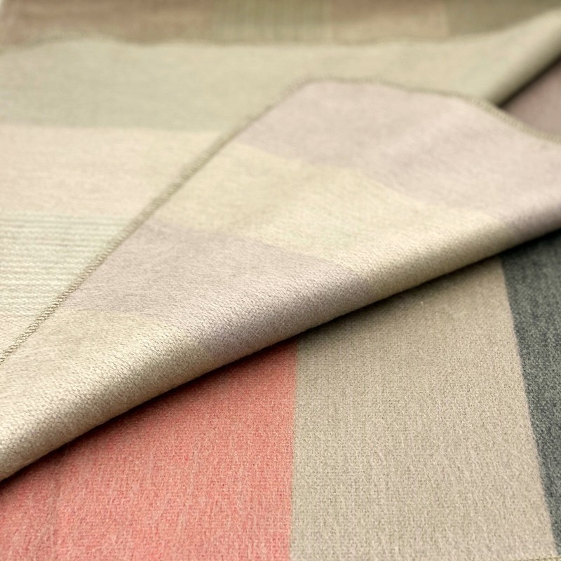 SOFT & WARM ALPACA LLAMA WOOL BLANKET THROW ECRU CORAL QUEEN 100"x67" gallery