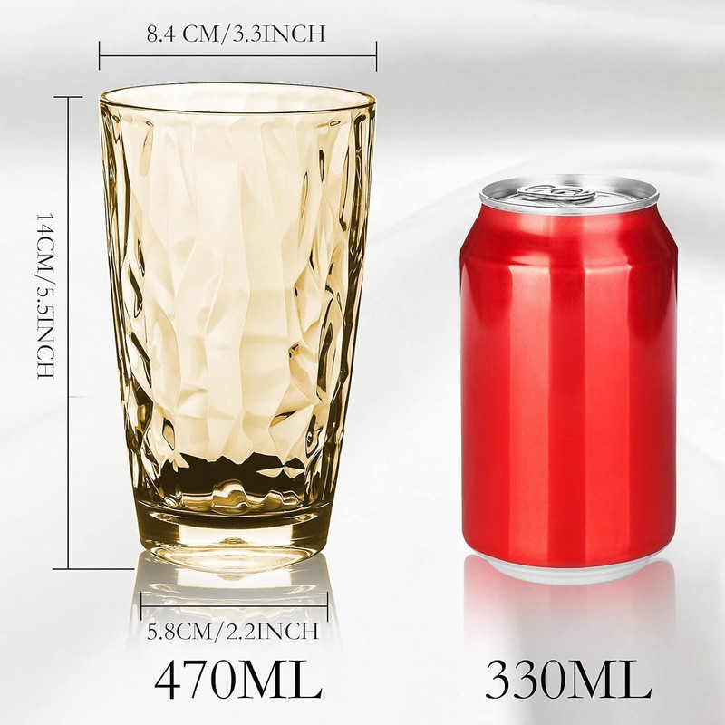 16 Oz Plastic Tumblers Drinking Glasses, Clear Acrylic Drinking Cups Wine Glasse gallery