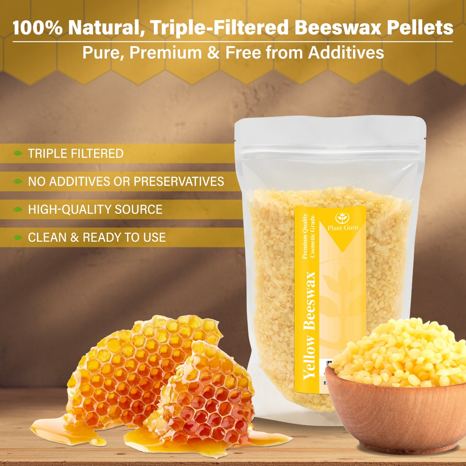 Beeswax Pellets 100% Pure Organic Beads Pastilles Bulk Wholesale White & Yellow gallery
