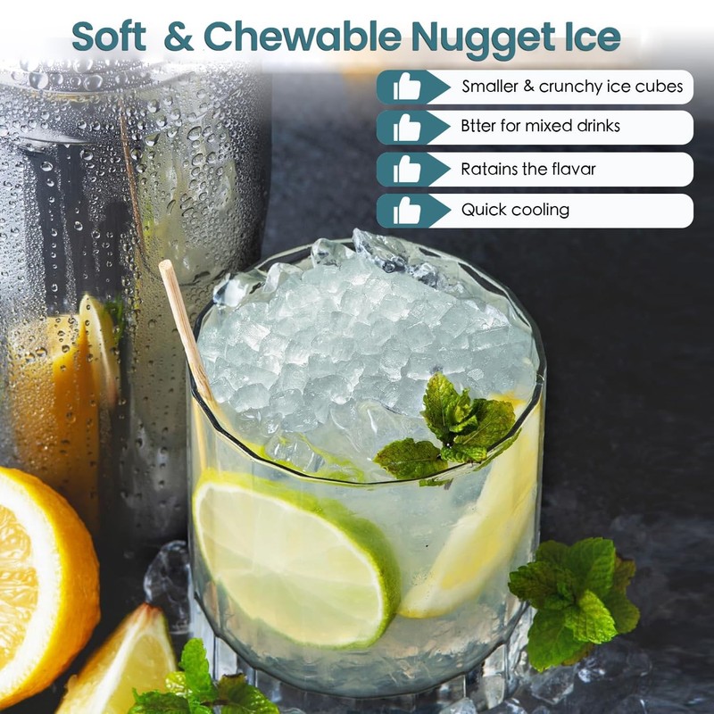 Countertop Ice Maker with Soft Chewable Pellet Ice, 34lbs/24Hrs, One-Click Op... gallery