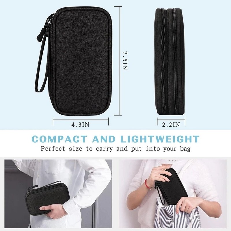 Portable Electronic Organizer Travel Cable Storage Bag Cord Case Accessories US gallery