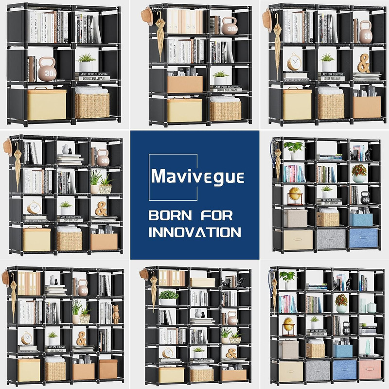 Extra Large 18-Cube Bookcase - DIY Storage Organizer for Home & Office gallery