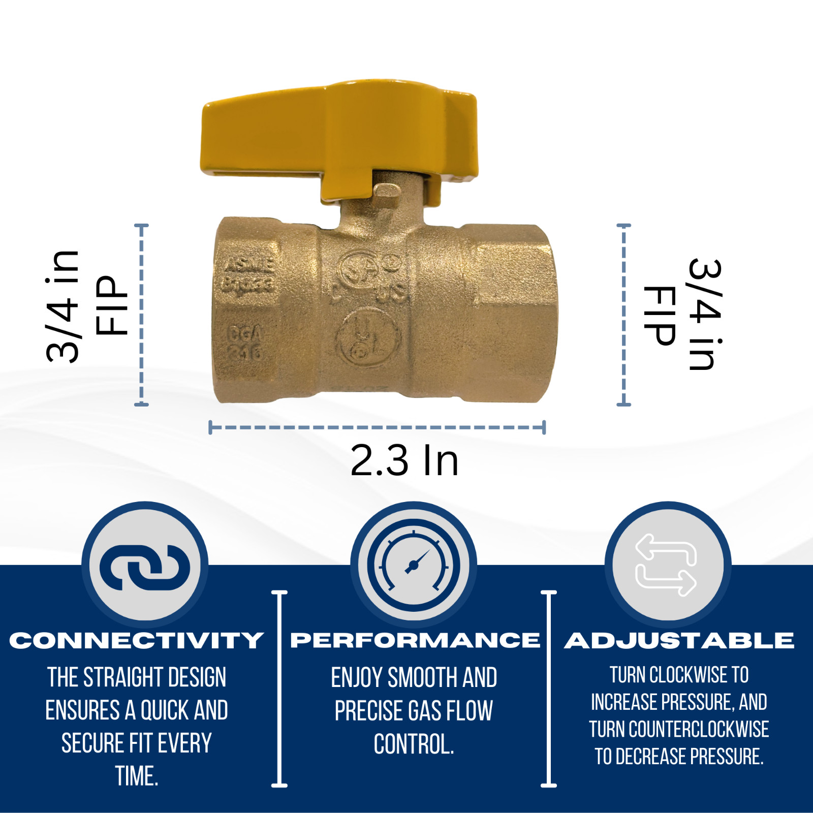 10) 3/4" IPS BRASS GAS BALL VALVE, CSA APPROVED 1/4 TURN - PROPANE, NATURAL GAS gallery