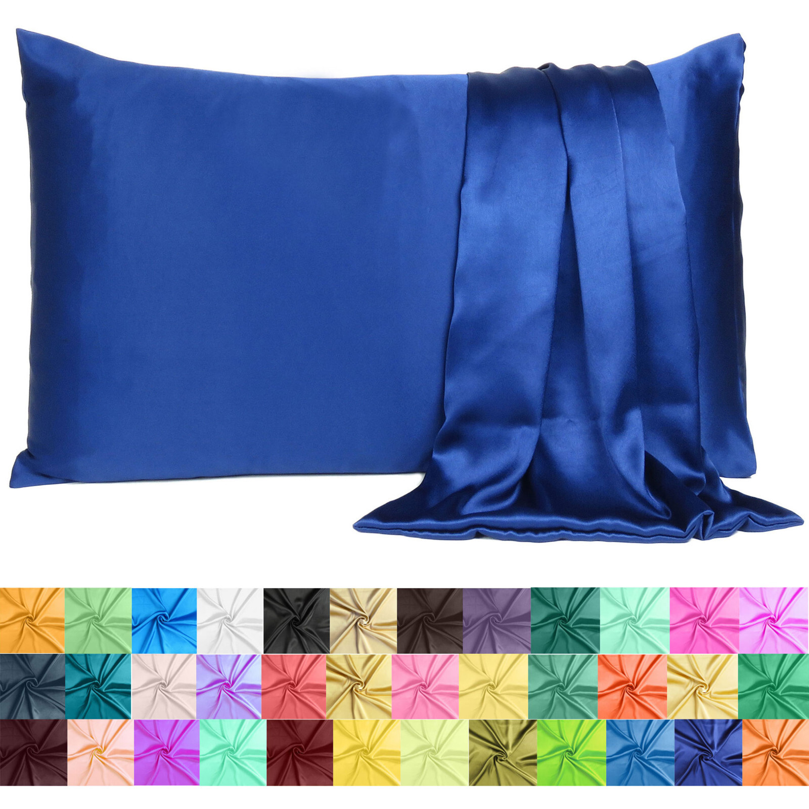 Luxurious Satin Silk Pillowcase Soft Bedding Standard Queen King Pillow Cover gallery