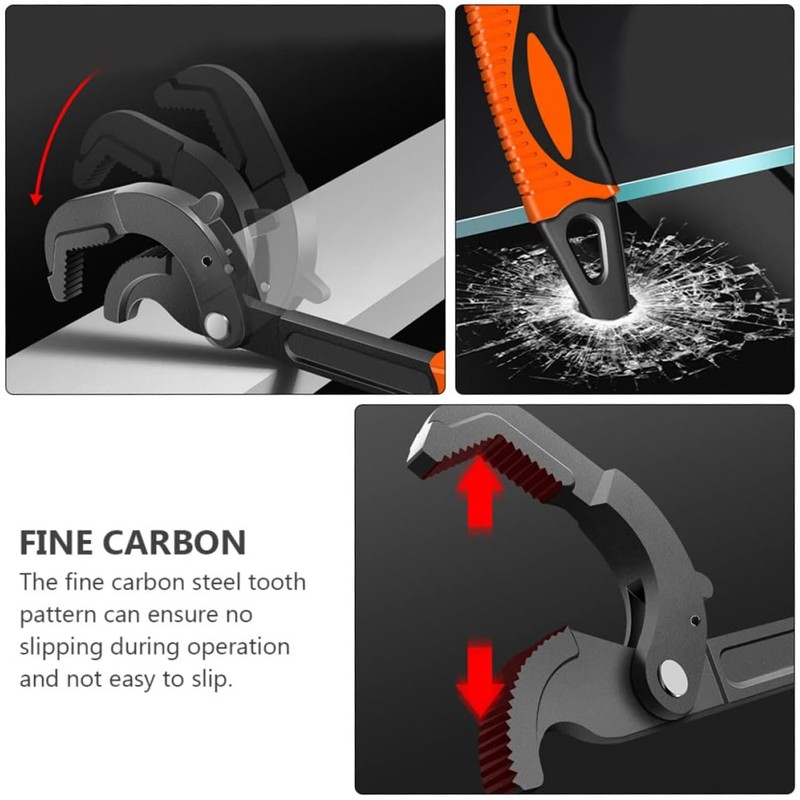 2pcs Multi-function Magic Wrench Self-Adjusting Spanner Power Grip Pipe Wrench gallery
