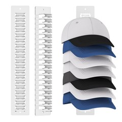 Baseball Cap Organizer – 2 Pack Hat Rack Display Holder with Up to 19 Hat Hooks