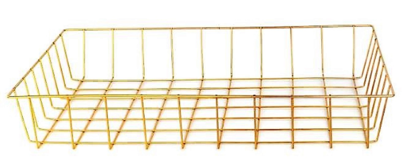 Gold Iron Wire Baskets Trays Round Rectangular Storage Organizer Sets 4 PCS gallery