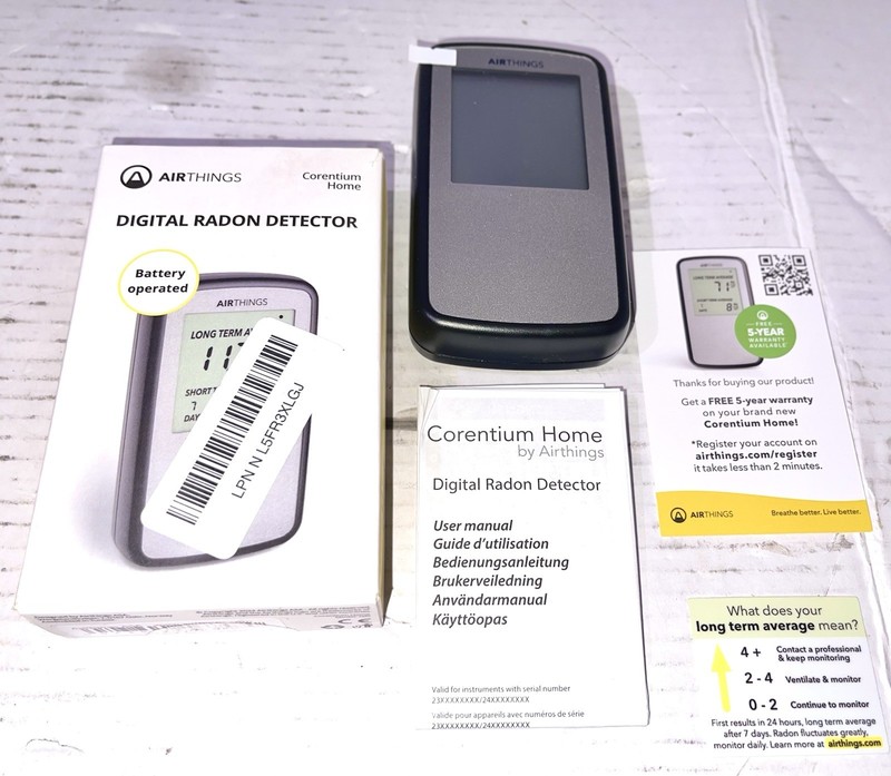 Airthings Corentium Home Radon Detector 223 Portable (3) AAA Battery Operated gallery
