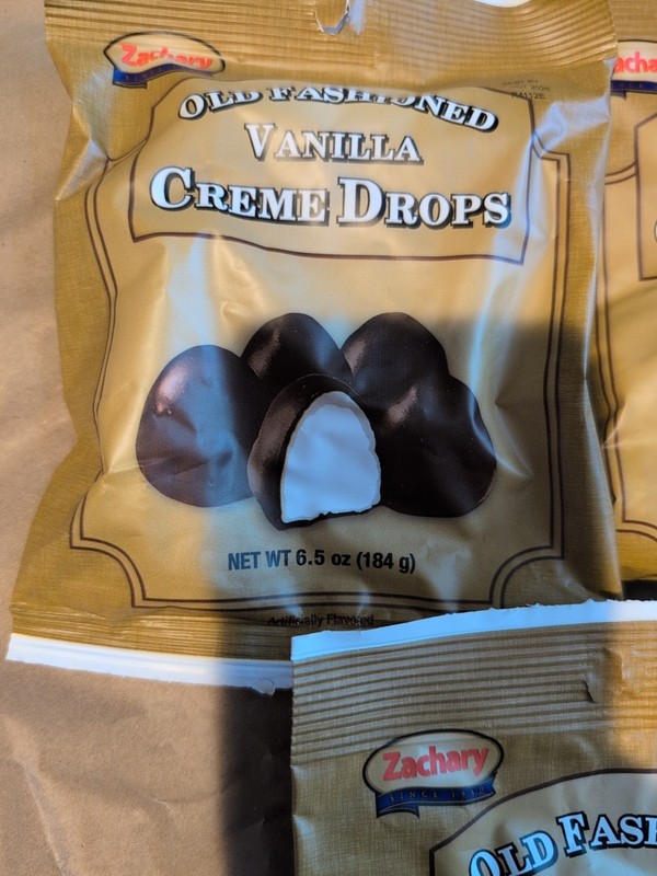 Zachary Old Fashioned Vanilla Creme Drops Chocolate 3-Bags 6.5 Oz Fresh Oct 2025 gallery