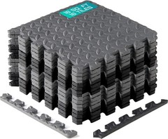 Yes4All EVA Interlocking Mats, Puzzle 16 Count ( Pack of 1), Black & Grey