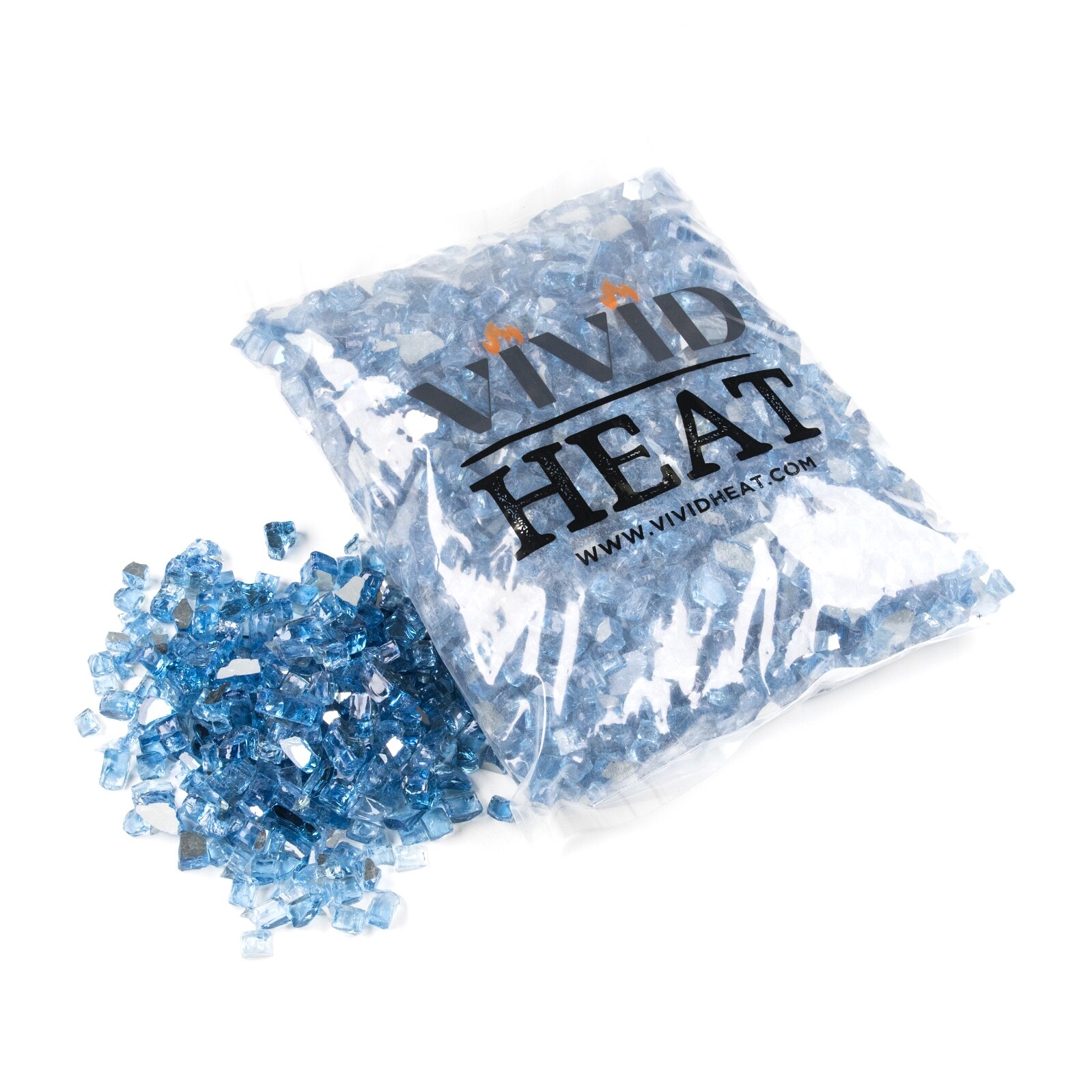 VIVID Pacific Blue Reflective Fireglass 1/2" Inch Fireplace / Fire Pit Glass gallery