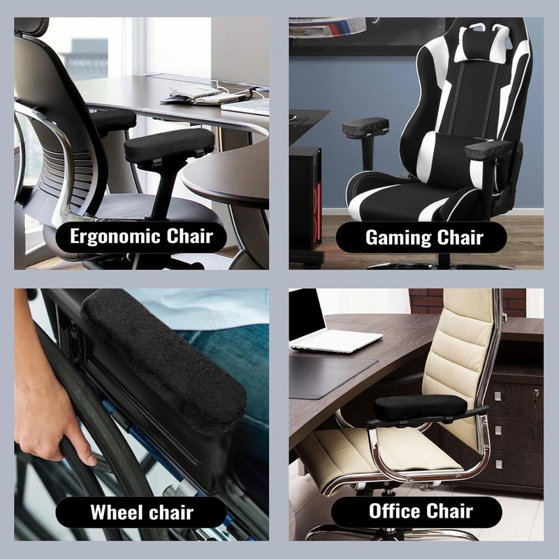2Pcs Memory Foam Armrest Cushions Support Elbow Arm Rest Cover Chair Armrest Pad gallery