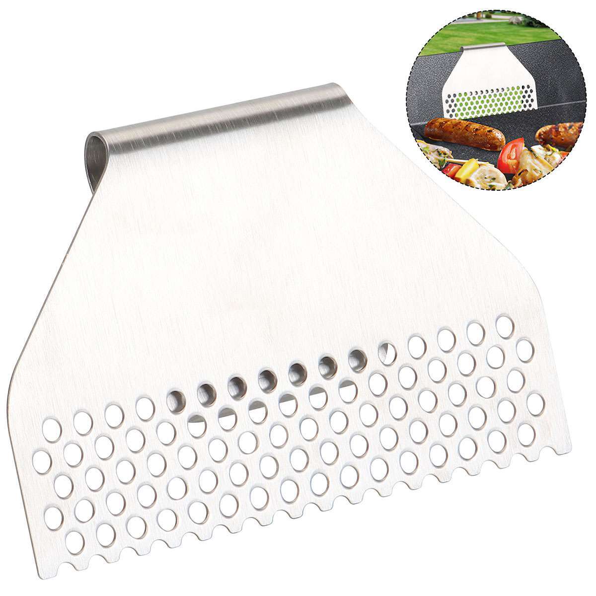 Griddle Grease Gate, Stainless Steel Rear Food Filter Mesh Screen Blocks, Grill gallery