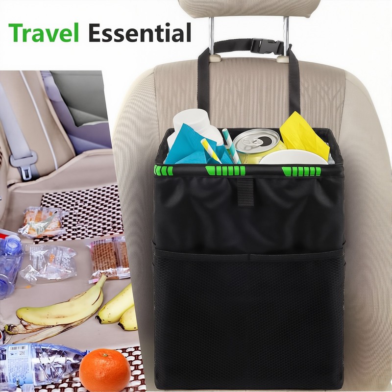 Waterproof Car Trash Can Garbage Waste Bin Bag Organizer Vehicle Travel Portable gallery