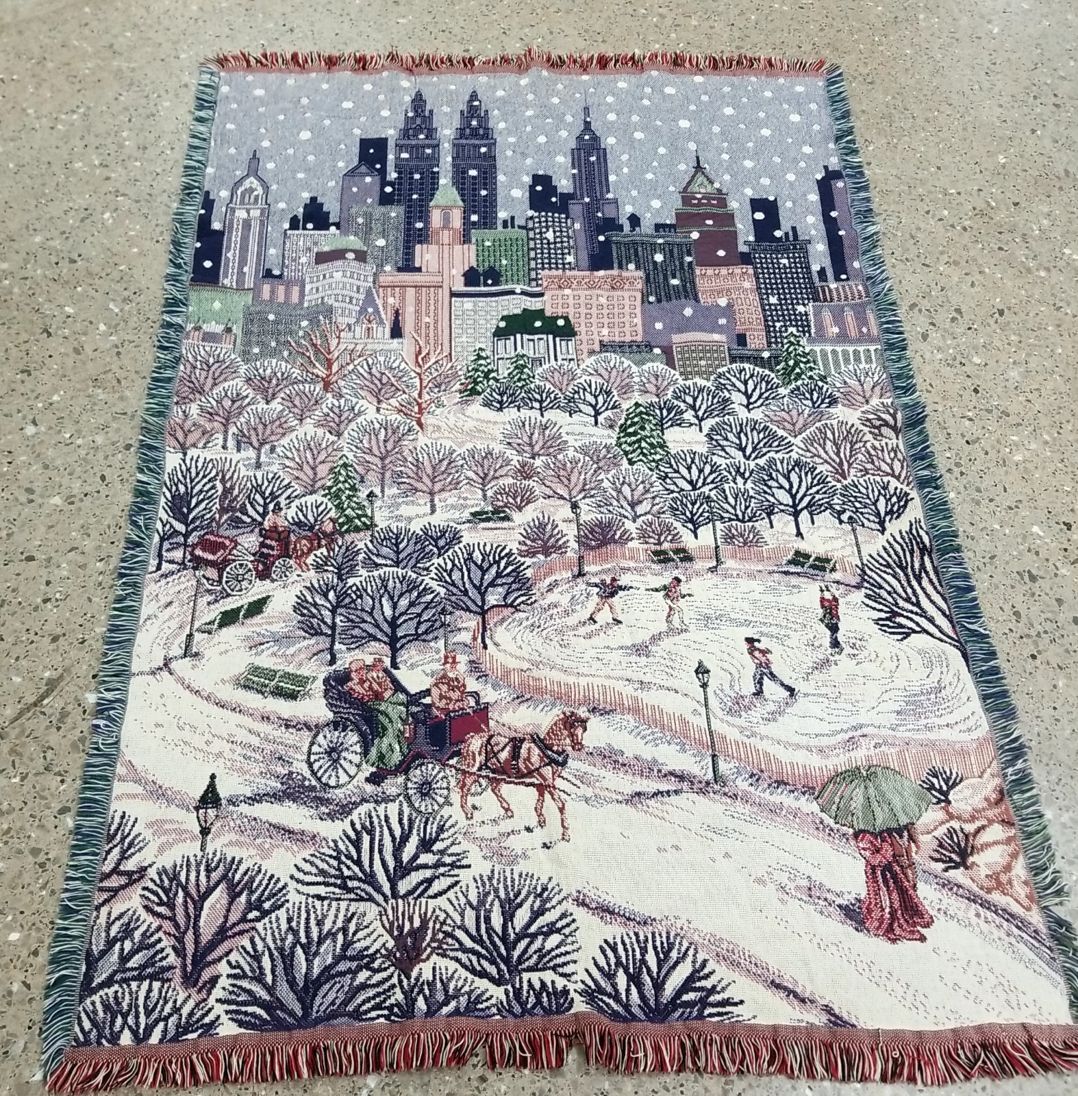 Chathan Tapestry Fringed Throw Blanket New York City Central Park CA4667 46x67" gallery