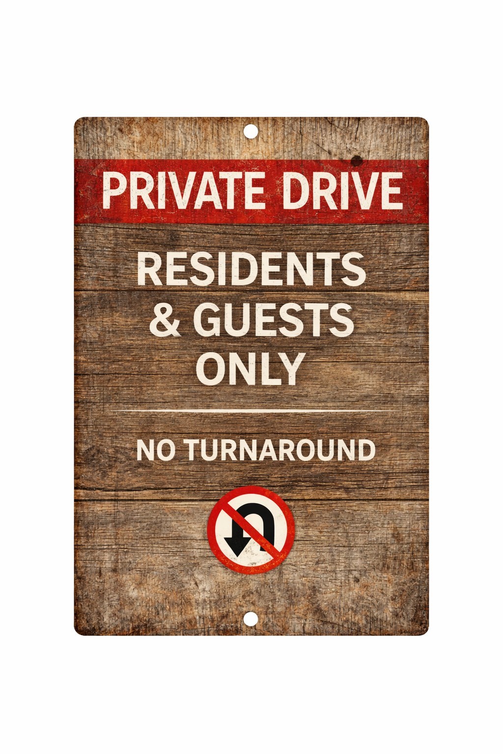 Rustic Private Drive Sign – Residents Guests Only No Turnaround 8x12 Aluminum gallery