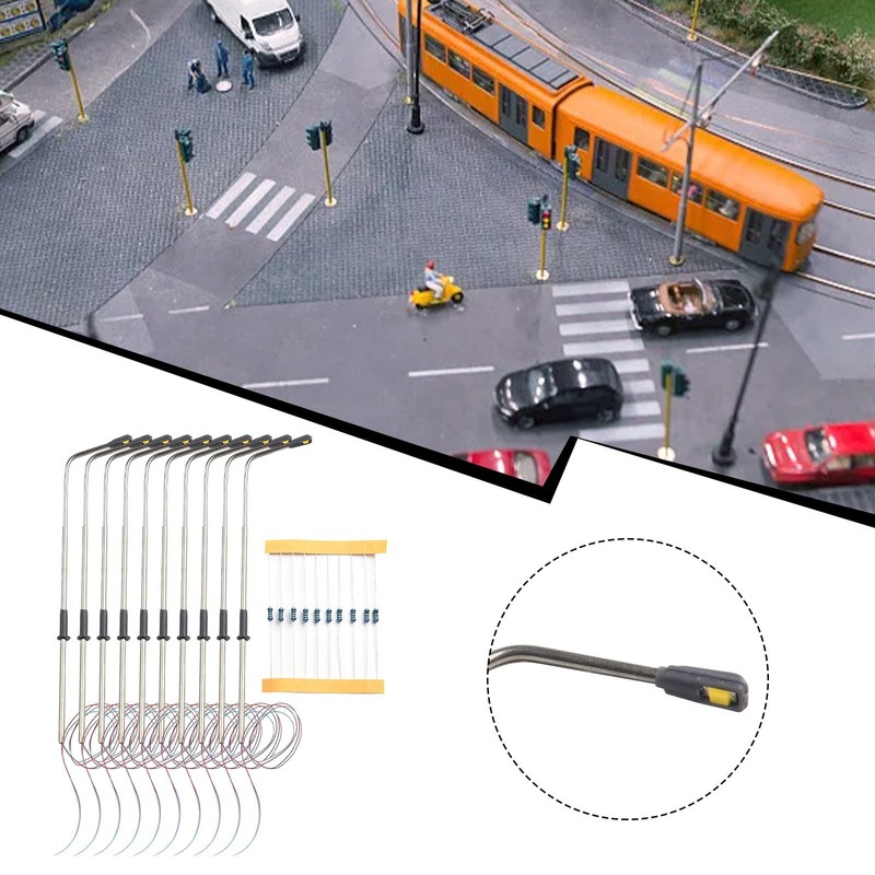 Model Street Lights 10.8cm Single Head 10Pcs Street Train Kit Brand New gallery