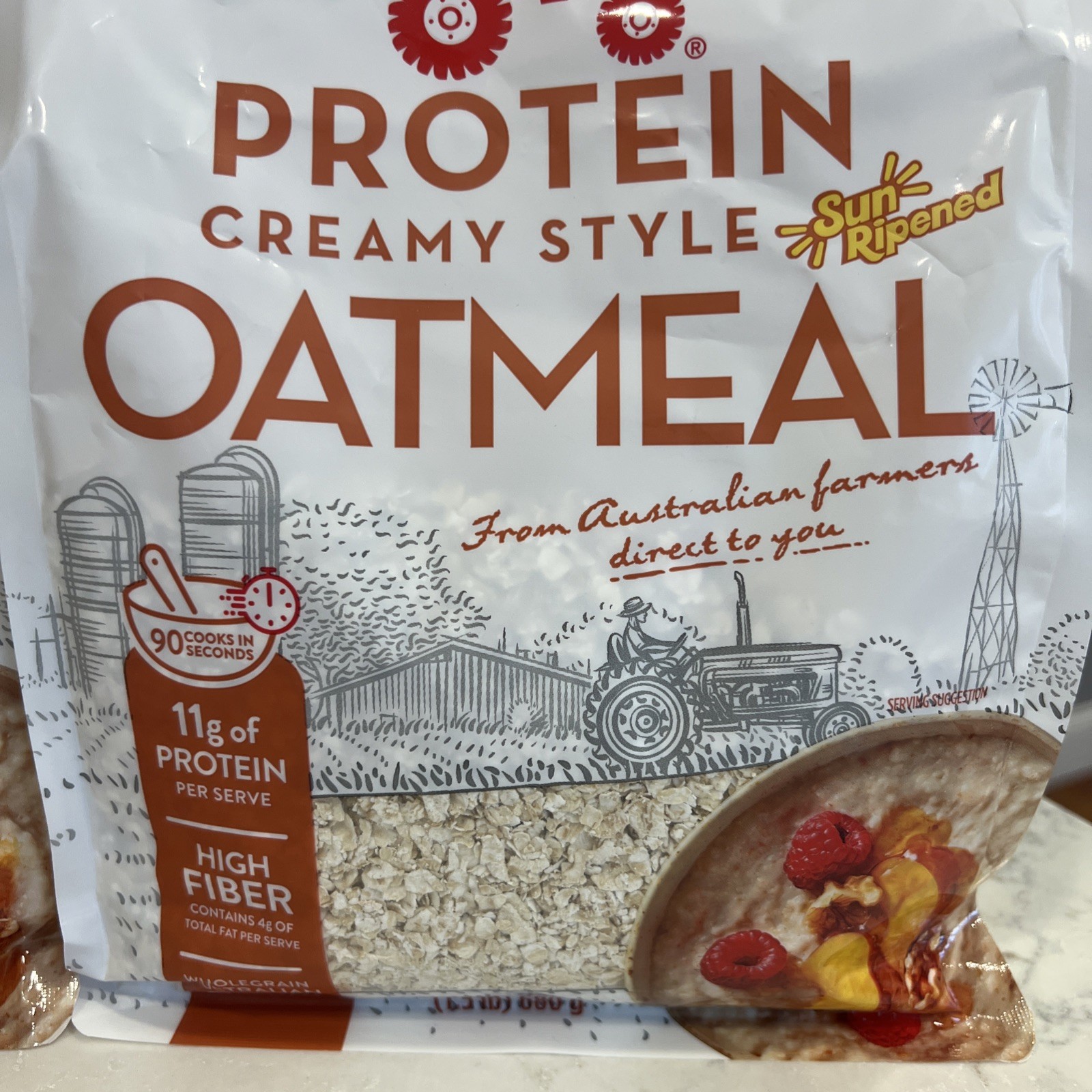 2Pk Red Tractor Protein Creamy Style Oatmeal High Fiber 11g Protein 24oz Ex 7/27 gallery
