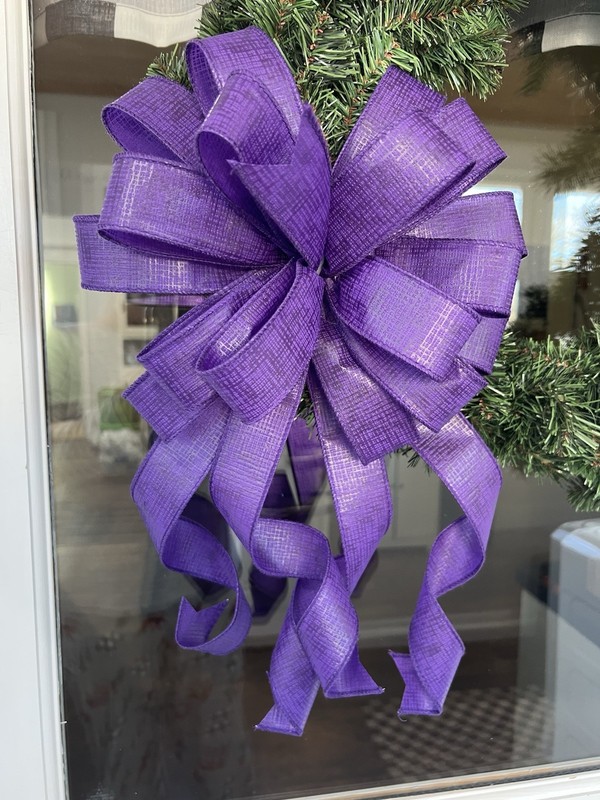 Handmade Purple Spring Summer Fall Crosshatch Easter Church Bow Wreath Decor gallery