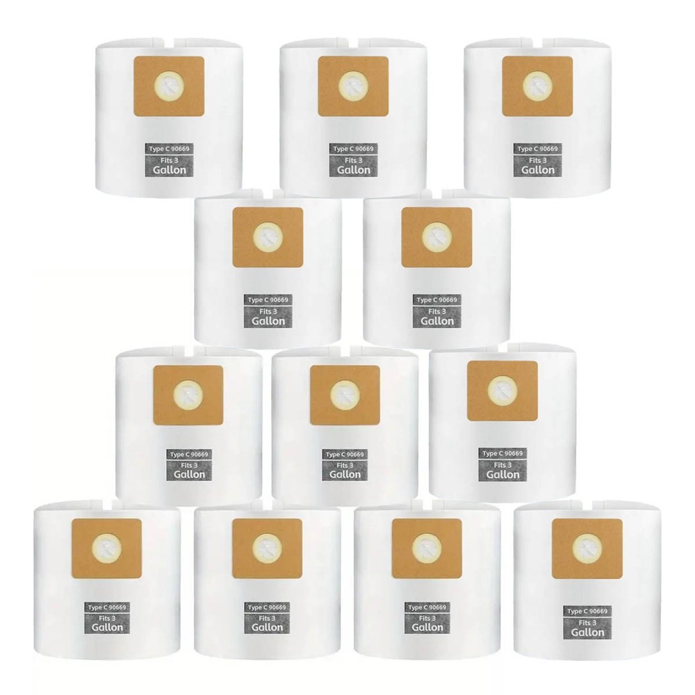 12 Pcs 90669 All around Collection Type C Vacuum Bags For Shop Vac 3 Gallon Bags