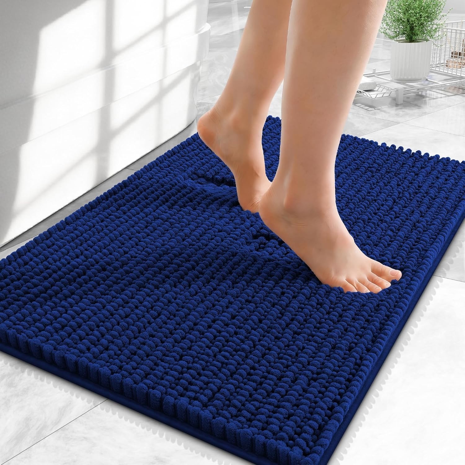 Thick Small Bathroom Rugs 24x16, Extra Soft Absorbent Chenille Bath Rugs, Rub... gallery