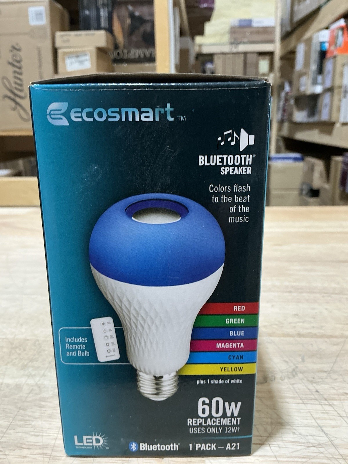 Ecosmart LED Light Bulb Speaker w/Bluetooth 60W Color Changing and Remote NEW gallery