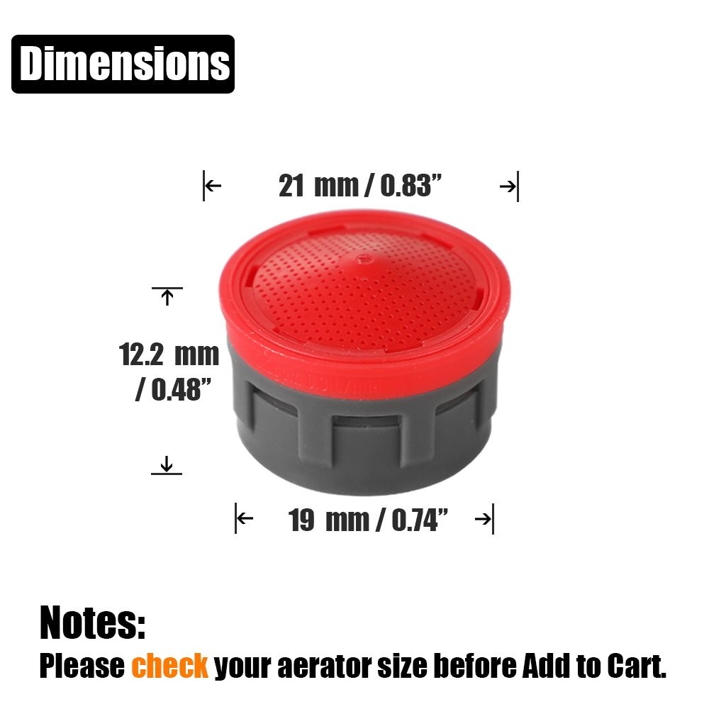 JQK Faucet Aerator, 2.2 GPM Flow Retrictor Insert 5 Pack, Red & gpm gallery