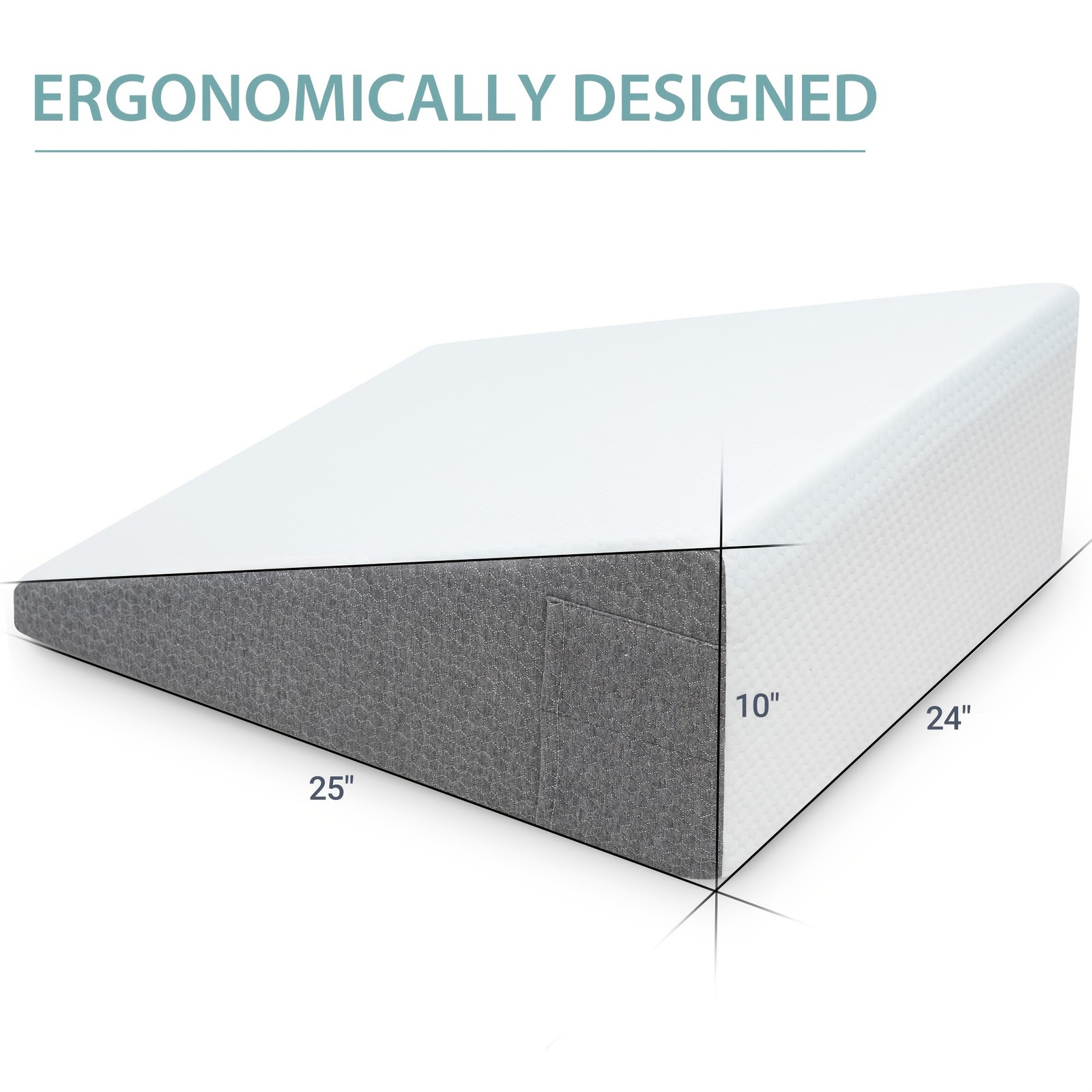 Wedge Pillow for Sleeping Support Bed Wedge Memory Foam Cushion 24" x 24" x 10" gallery