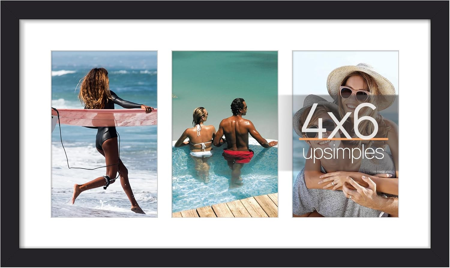 8x14 Collage Picture Frame for 3 4x6 Photos with Mat or 8x14 Inches without Mat gallery