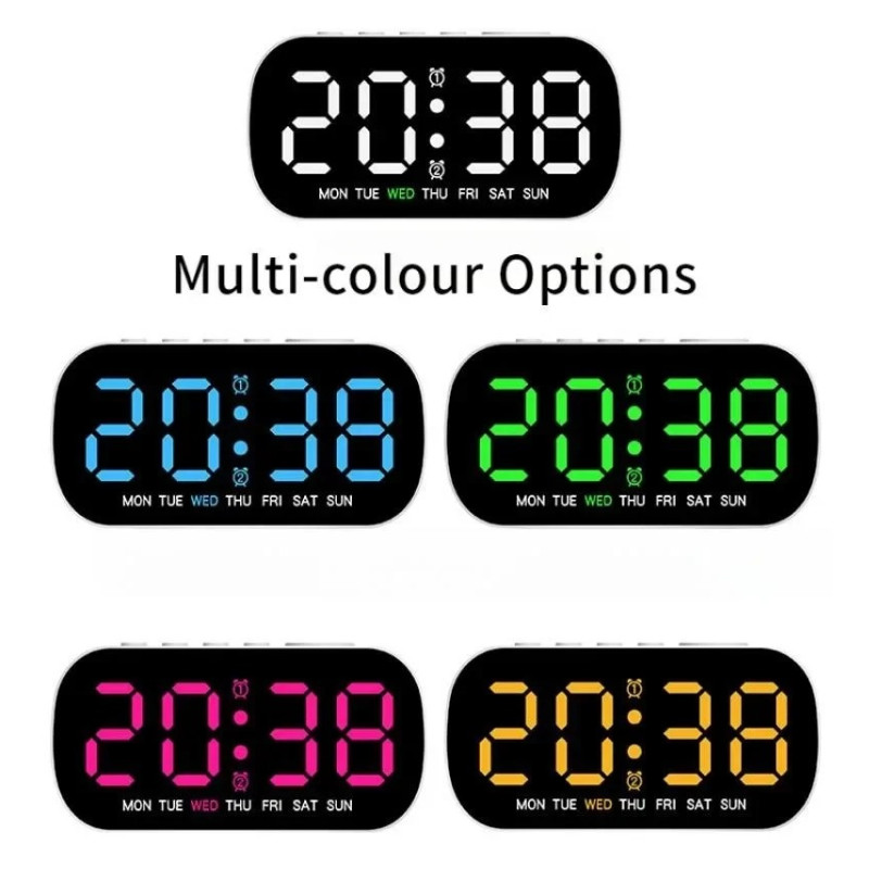 LED Large Display Electric Digital Alarm Clock with Battery Backup and Snooze gallery